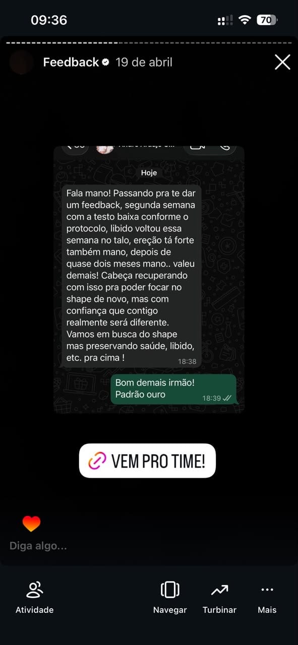Depoimento de aluno