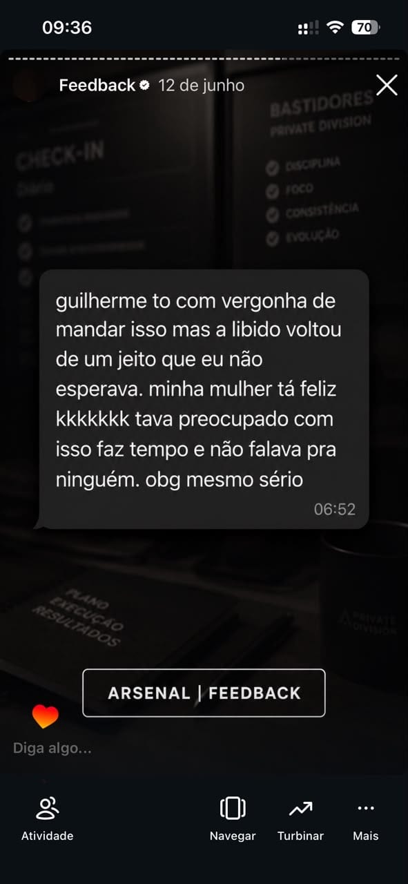 Depoimento de aluno