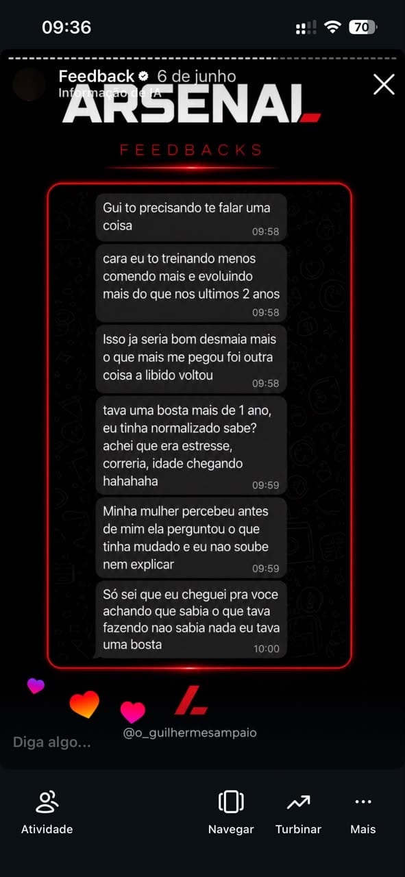 Depoimento de aluno
