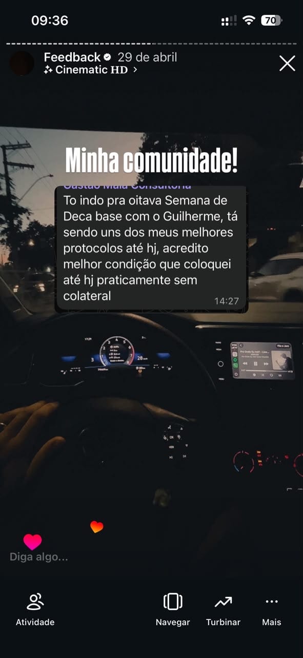 Depoimento de aluno