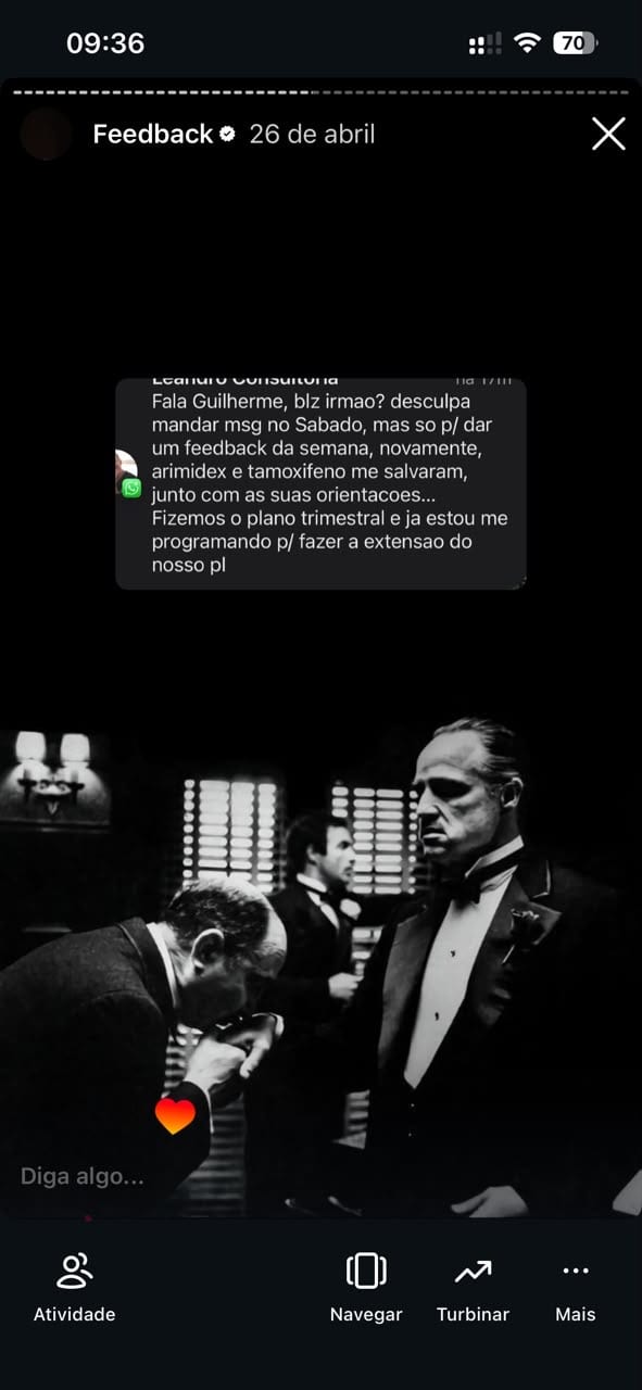 Depoimento de aluno