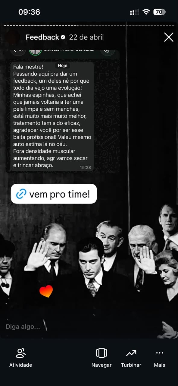 Depoimento de aluno
