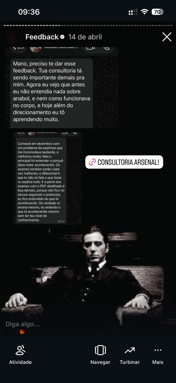 Depoimento de aluno