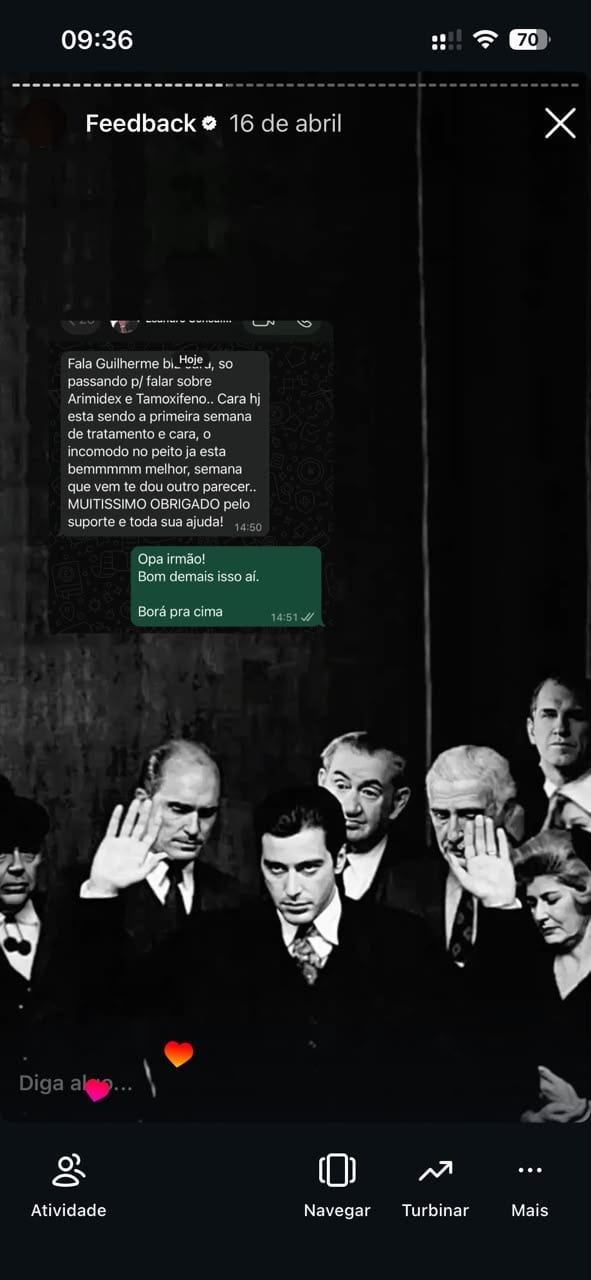 Depoimento de aluno