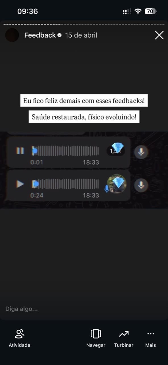 Depoimento de aluno